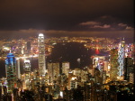 19時1分頃に撮影した香港の夜景